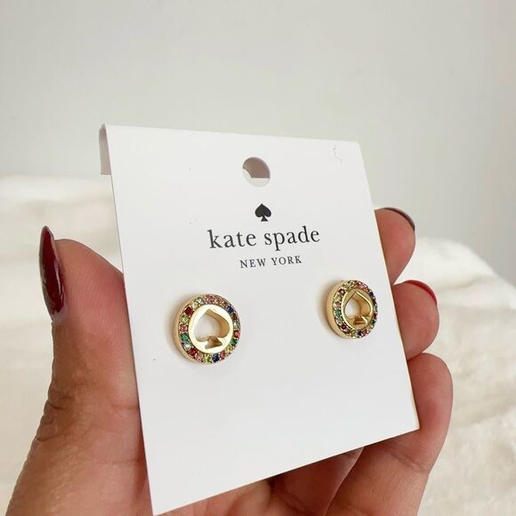 NWT Kate Spade‎ Spot The Spade Pave Halo Spade Studs - Picture 3 of 6